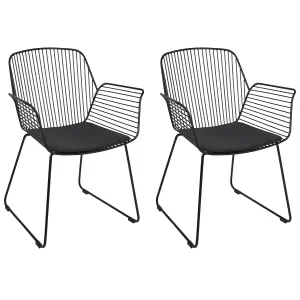 Set of 2 Dining Chairs APPLETON Metal Black