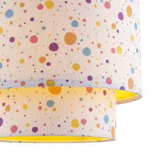 Printed Multicolour Polka dot 2-Tier Light shade (D)25cm