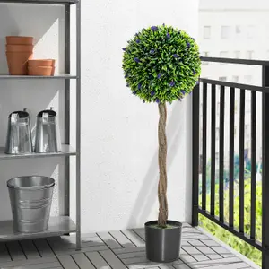 Costway Artificial Boxwood Topiary Tree Fake Greenery Plant Topiary Ball Tree