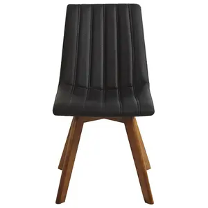 Set of 2 Dining Chairs CALGARY Black