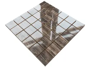 Ceramic mosaic on mesh for bathroom or kitchen 300mm x 300mm - Earth wood