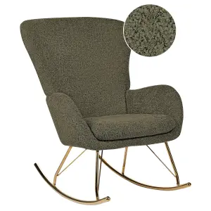 Rocking Chair ANASET Boucle Dark Green