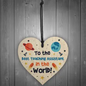 Best Teaching Assistant In The World Gift Wood Heart Thank You Gift Leaving Gift