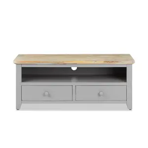 Florence Dove Grey TV Stand With 2 Drawers and Shelf