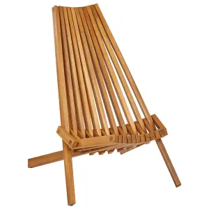 Set of 2 Garden Chairs BELLANO Acacia Wood Light Wood