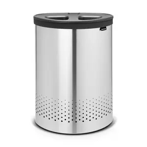 Brabantia 55 Litre Selector Laundry Bin Matt Steel/Dark Grey