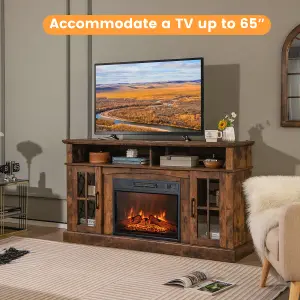 Costway Fireplace TV Stand for TVs up to 65 Inches W/ 2000W Electric Fireplace Insert