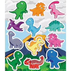 Henbrandt Dinosaur Sticker Sheet (Pack of 120) Multicoloured (One Size)