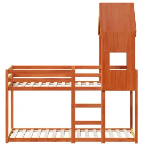 Berkfield Bunk Bed without Mattress Wax Brown 90x190 cm Single Solid Wood Pine