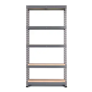 RB BOSS Garage Shelving Unit FastLok 5 Shelf MDF Galvanised Steel (H)1800mm (W)900mm (D)450mm, Pack of 2