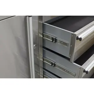 Premium 4 Drawer Stainless Steel Tool Chest with Wooden Top