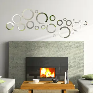 Round Pattern Mirror Stickers Nursery Home Decoration Gift Ideas 21 pieces