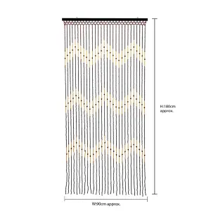 JVL Tuscany Beaded Door Curtain, 90 x 180 cm, Wave