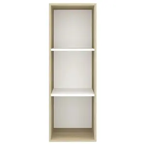 Berkfield Wall-mounted TV Cabinet Sonoma Oak and White 37x37x107 cm Engineered Wood