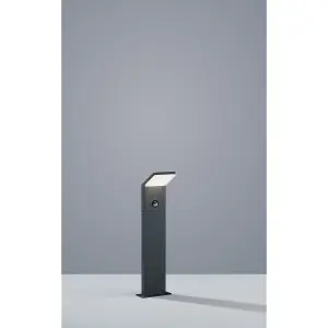 Luminosa Pearl Modern Outdoor Pedestal Light Anthracite 3000K IP54 with PIR - UK Stock