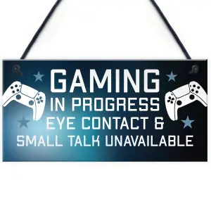 Funny Rude Gaming Sign Gift For Son Brother Christmas Birthday Bedroom Sign