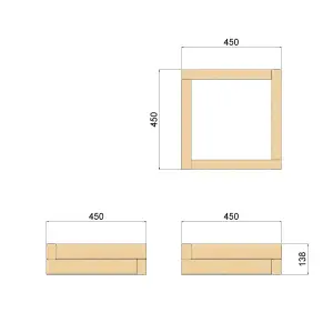 OutdoorGardens Stackable Wooden Square Planter - 450mm