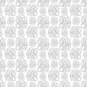 Bobbi Beck eco-friendly grey ocotpus pattern wallpaper