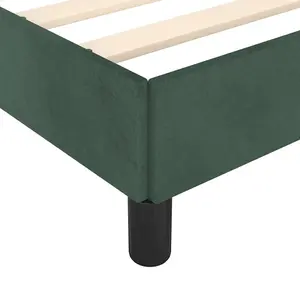 Berkfield Bed Frame without Mattress Dark Green 120x190 cm Small Double Velvet