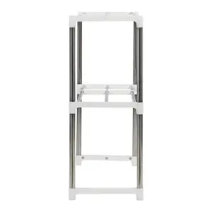 2 Tier Microwave Oven Storage Rack - Stainless Steel Costruction - Space Saver - Extendable - Kitchen Organiser - easy to clean