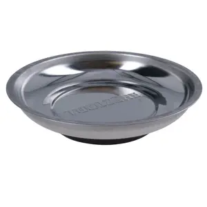 Magnetic Parts Tray Dish Storage Holder Circular Round Stainless Steel 6"