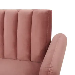 Beliani Glam Sofa Bed VIMMERBY Pink Velvet