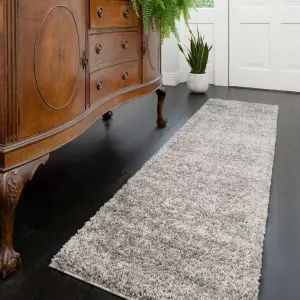 Soft Value Silver Grey Shaggy Runner Rug 60x230cm