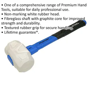 24oz Heavy-Duty Rubber Mallet with Fiberglass Handle for Precision Work