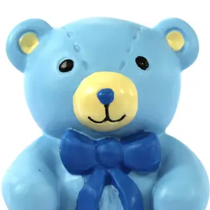 Anniversary House Teddy Bear Cake Topper Blue (One Size)