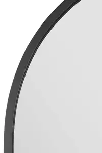 MirrorOutlet Arcus - Black Framed Arched Garden Wall Mirror 71" X 35" (180CM X 90CM)