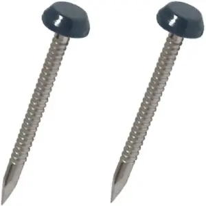 50pk UPVC Panel Pins 30mm Poly Top Pins Nails Plastic Headed Fascia Fixings Roofing Nails Grey