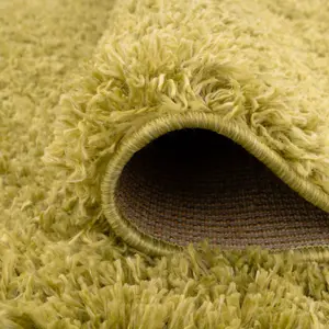 Lime Green Thick Soft Shaggy Area Rug 60x110cm