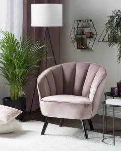 Beliani Glam Armchair DALA Velvet Pink