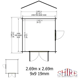 Shire Barnsdale 9x9 Log Cabin 19mm Logs