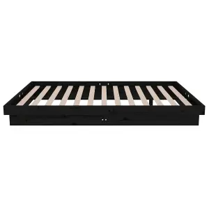 Berkfield Bed Frame Black Solid Wood 120x190 cm Small Double