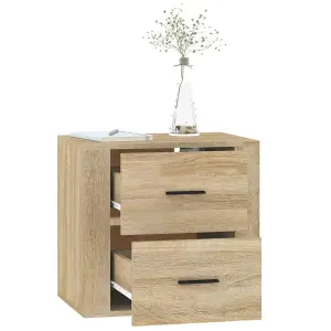 Berkfield Wall-mounted Bedside Cabinet Sonoma Oak 50x36x47 cm