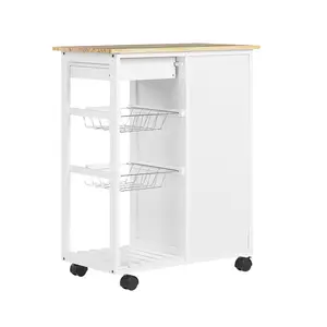 Pavillion Wood Kitchen Cart White