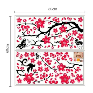 Pink Blossom Flowers and Butterflies Mirror Mirror Stickers Nursery Home Decoration Gift Ideas 101 pieces