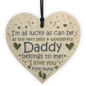 Red Ocean Daddy To Be Gifts Wooden Heart Fathers Day Gift Daddy To Be From Bump Gifts Keepsake Best Daddy Gift