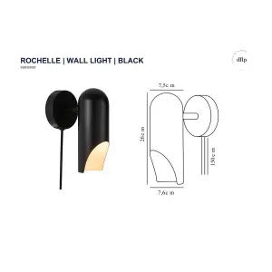 Nordlux Rochelle Indoor Wall Light in Black (Height) 20.5cm