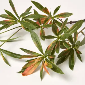 Homescapes Green Elaeocarpus Leaf Single Stem Spray 92 cm