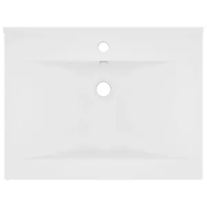 Berkfield Luxury Basin with Faucet Hole Matt White 60x46 cm Ceramic