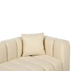 Right Hand Vegan Faux Leather Chaise Lounge Off-White LANNILS