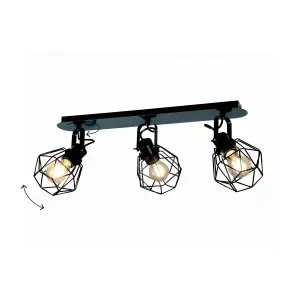 Smertrio Modern Matt Black 3 Light Spotlight