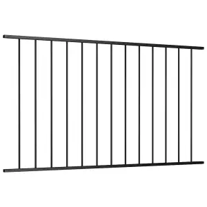 Berkfield Fence Panel Powder-coated Steel 1.7x0.75 m Black