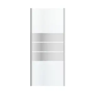 GoodHome Beloya Framed Chrome effect Mirror Striped Fixed Shower panel (H)195cm (W)90cm