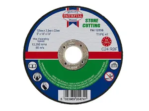 Faithfull 125mm Stone Cut Off Disc for Precision Cutting