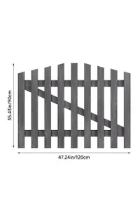 Outdoor Wooden Side Gate in Grey Finish Freestanding Picket Fence Gate W 120cm H 90cm