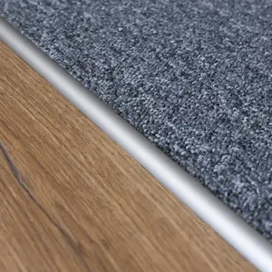 Anodised aluminium single edge carpet profile cover strip door floor bar trim 1000mm x 10mm C07 inox