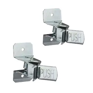 2 x Spring Loaded Wall Mounted Tool Clips, Storage for Garages, Sheds & Work Tools